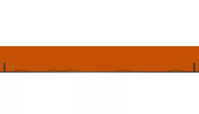 Modelo computacional de cinco paneles solares en simulación de viento para el proyecto